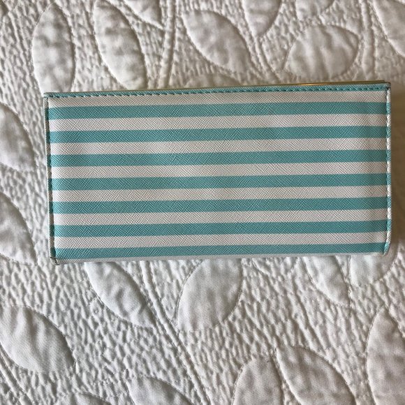 Blue and White Striped Flamingo Wallet - Picture 2 of 4